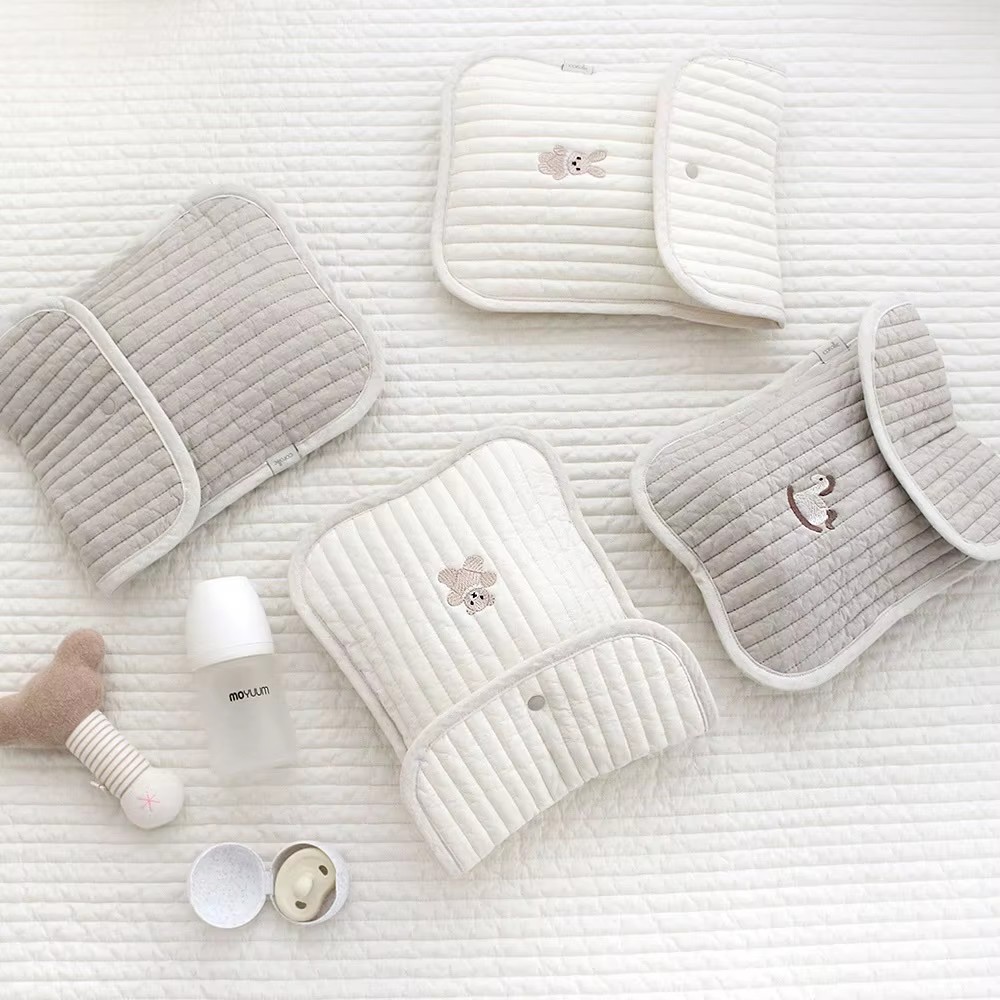 Baby Nursery Organization Ideas - กระเป๋าผ้าฝ้ายปักลายหมีสำหรับคุณแม่ กระเป๋าจัดระเบียบผ้าอ้อมเด็ก กระเป๋าใส่ขวดนม กระเป๋าเก็บของ กระเป๋าจัดระเบียบห้องเด็กอ่อน กระเป๋าใบเล็ก