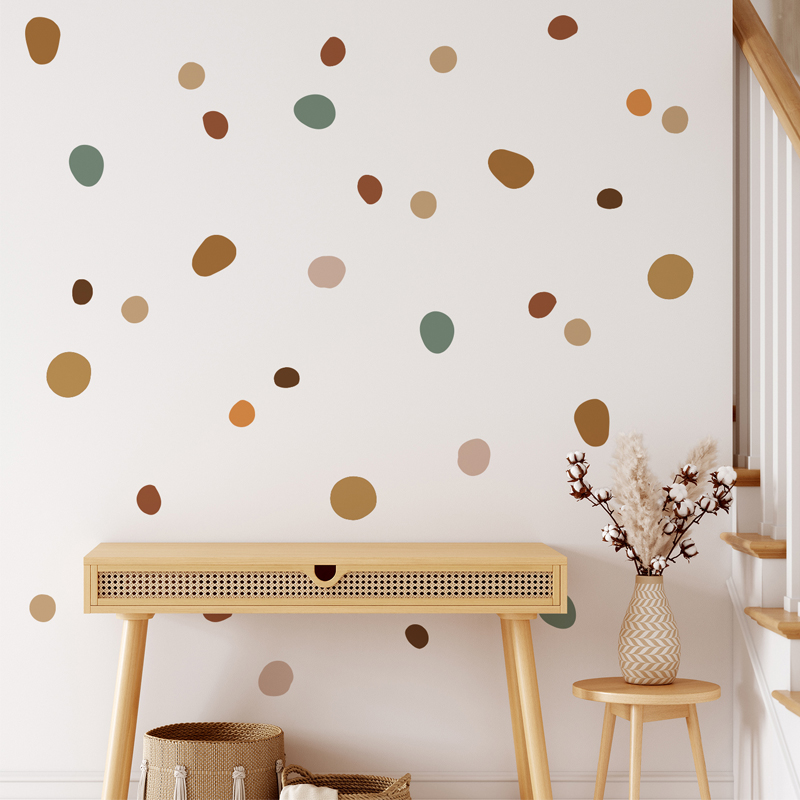 Baby Nursery Vintage - Boho เนอสเซอรี่ Polka Dot Creative สติ๊กเกอร์ติดผนังสําหรับห้องเด็กเด็กทารกห้องตกแต่งบ้าน