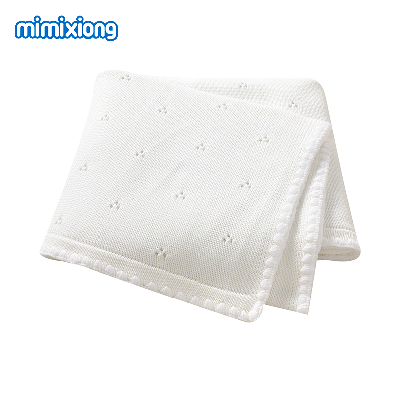 Baby Nursery Bedding - ผ้าห่มเด็กทารกขนาด 100*80 ซม. ผ้าฝ้ายถัก ระบายอากาศได้ดี สำหรับเด็กแรกเกิด