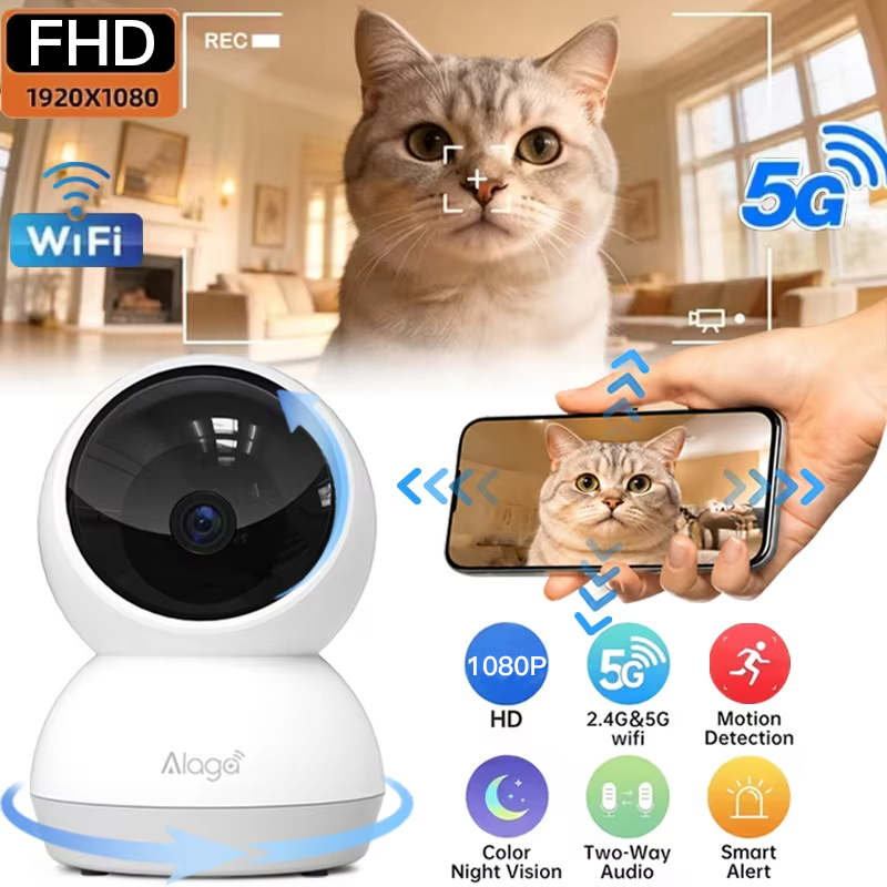 Baby Monitor Split Screen - กล้องวงจรปิดอัจฉริยะ WiFi แบบไร้สาย รองรับคลื่นความถี่คู่ 5G/2.4GHz สำหรับใช้งานภายในอาคาร