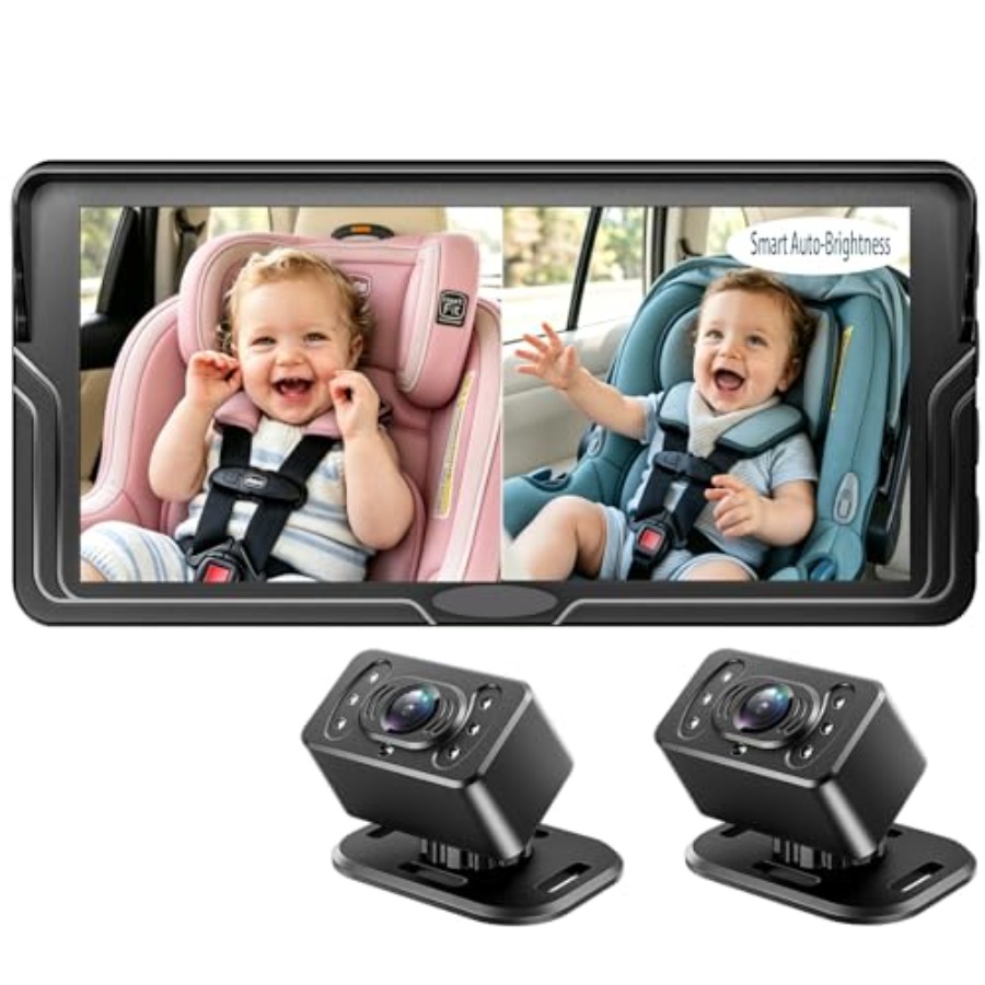 Baby Monitor Split Screen - กล้องติดรถยนต์สำหรับเด็ก 2 คน: จอภาพ IPS AHD