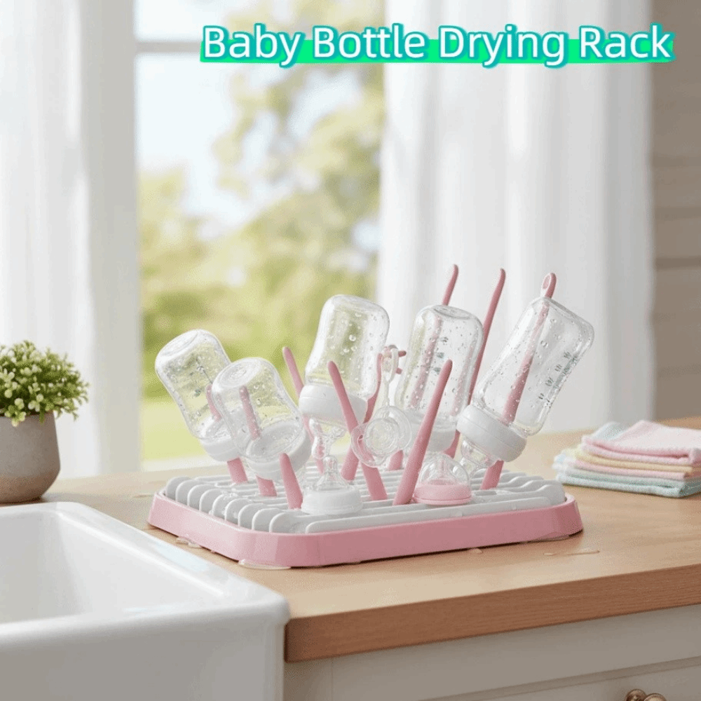 Baby Nursery Essentials - ที่คว่ำขวดนมแบบพับได้ แข็งแรง ทนทาน ทำจากพลาสติก สำหรับทำความสะอาดและตากขวดนม ถอดประกอบได้