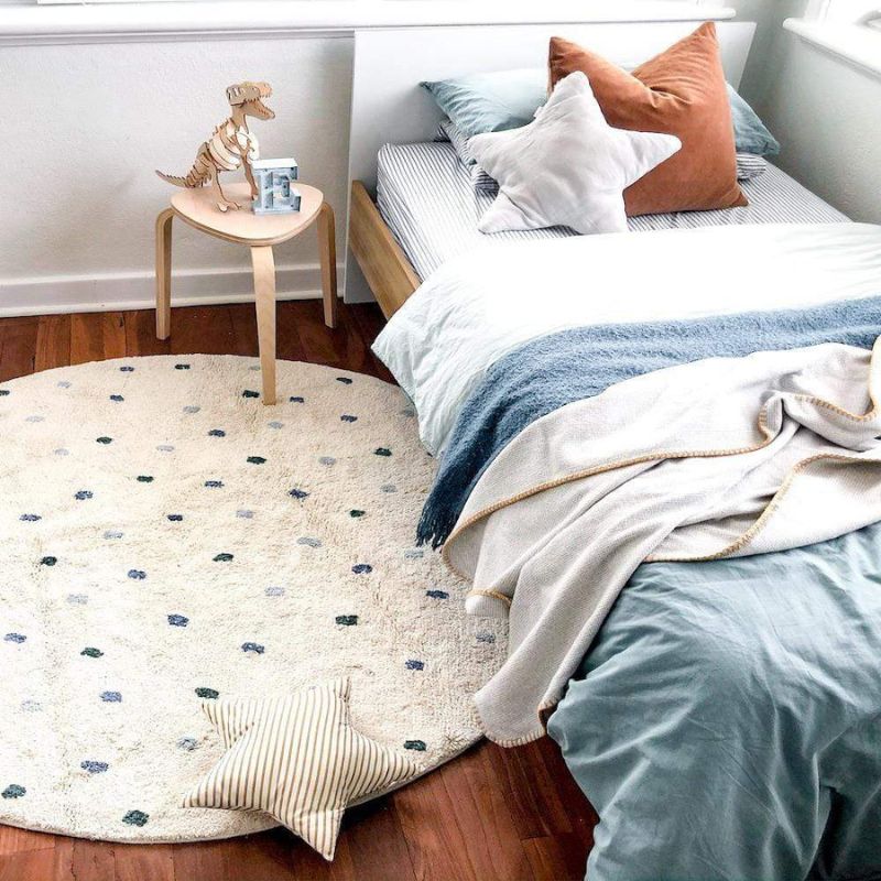 Baby Nursery Carpet - พรมขนนุ่มลายจุดสำหรับห้องนั่งเล่นพรมสำหรับเลี้ยงเด็กแบบกลมมีขนพรมสำหรับเด็กในห้องนอนพรมสำหรับเด็กนุ่มของขวัญวันคริสต์มาสสำหรับเด็ก