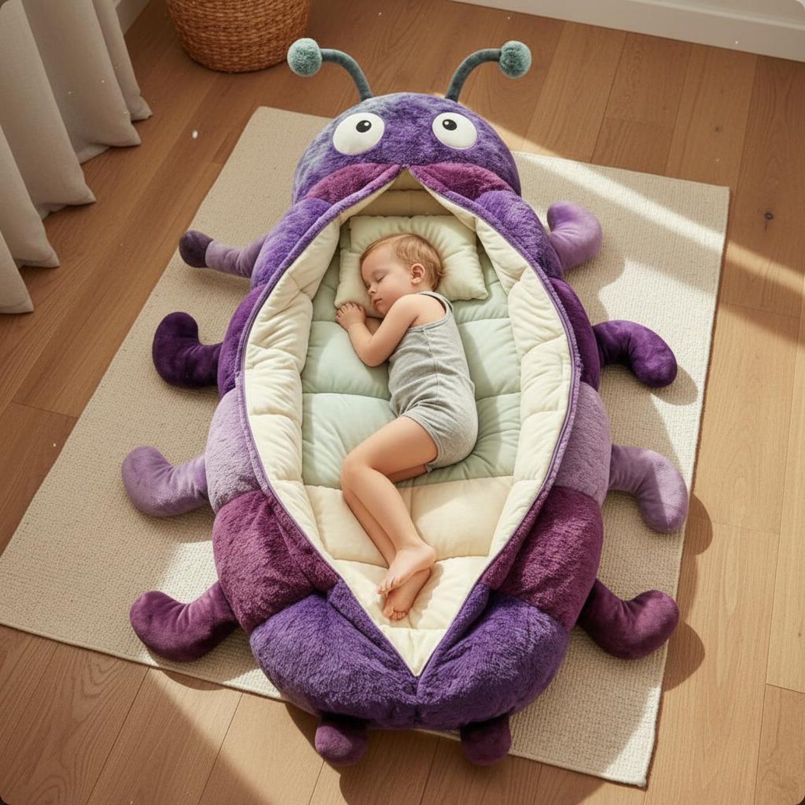 Baby Nursery Bedding - ถุงนอนแบบหนอนผีเสื้อ ถุงนอนแบบเต็มตัวเพื่อความสบาย ถุงนอนแบบหนอนผีเสื้อทรงโค้งรูปทรงรังไหม ผ้าห่มอุ่นสำหรับเด็กเล็ก