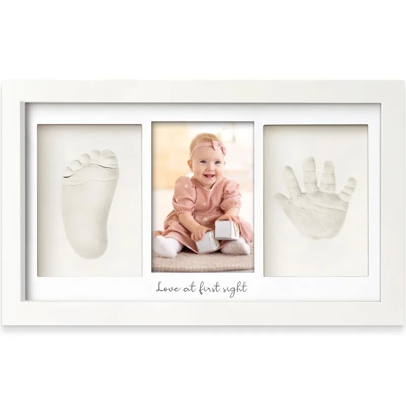 Baby Nursery Kit - ชุดปั้นดินเหนียวสำหรับทำรอยมือรอยเท้าทารกแรกเกิด พร้อมกรอบรูปและกล่องโชว์ ของที่ระลึกสำหรับเด็กอ่อน ของขวัญสำหรับคุณแม่มือใหม่ ของขวัญสำหรับงานเลี้ยงฉลองทารก