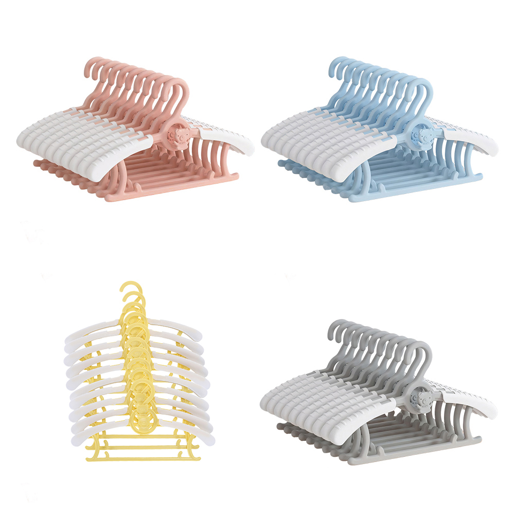 Baby Nursery Hangers - ไม้แขวนเสื้อเด็กแบบยืดหดได้ 10 ชิ้น สำหรับแขวนกางเกงเด็กผู้หญิง เด็กวัยหัดเดิน และเด็กเล็ก