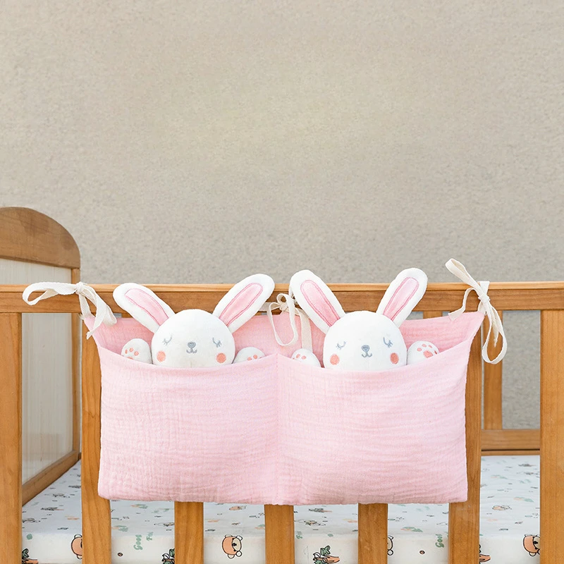 Baby Nursery Organization Ideas - 2 กระเป๋าข้างเตียงแขวนผ้าอ้อมเนอสเซอรี่สําหรับผ้าอ้อมของเล่นเสื้อผ้าของขวัญเปลเด็ก Organizer COT แคดดี้เตียงเก็บกระเป๋า