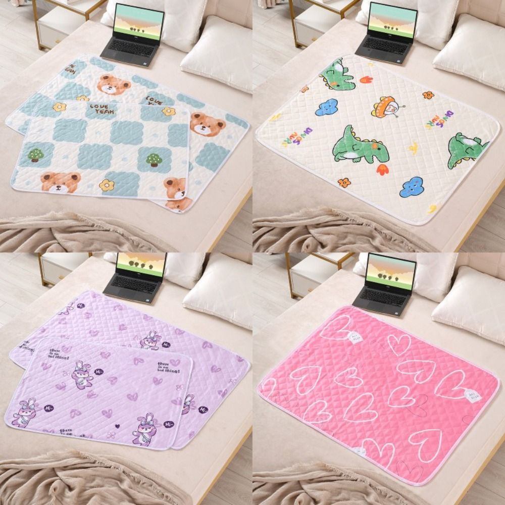 Baby Nursery Carpet - กันน้ําล้างทําความสะอาดได้ที่นอนปัสสาวะสําหรับทารกเด็กวัยหัดเดินน่ารักการ์ตูนเตียง Protector ผ้าอ้อมผ้าปูที่นอนปัสสาวะผ้า Breathable