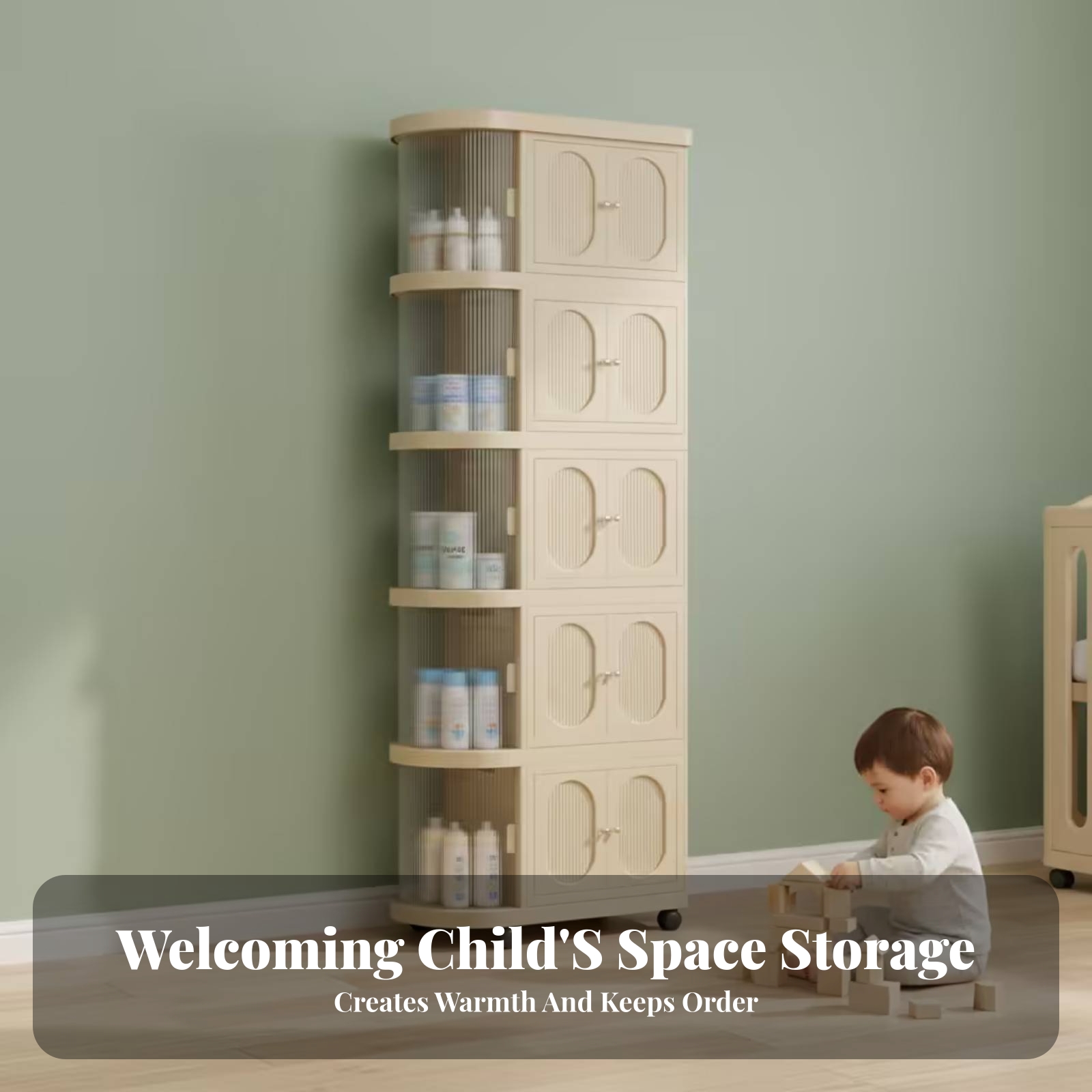 ตู้เก็บของเด็ก 5 ชั้น สีเบจอุ่ - Baby Nursery Shelves บทวิจารณ์และราคา