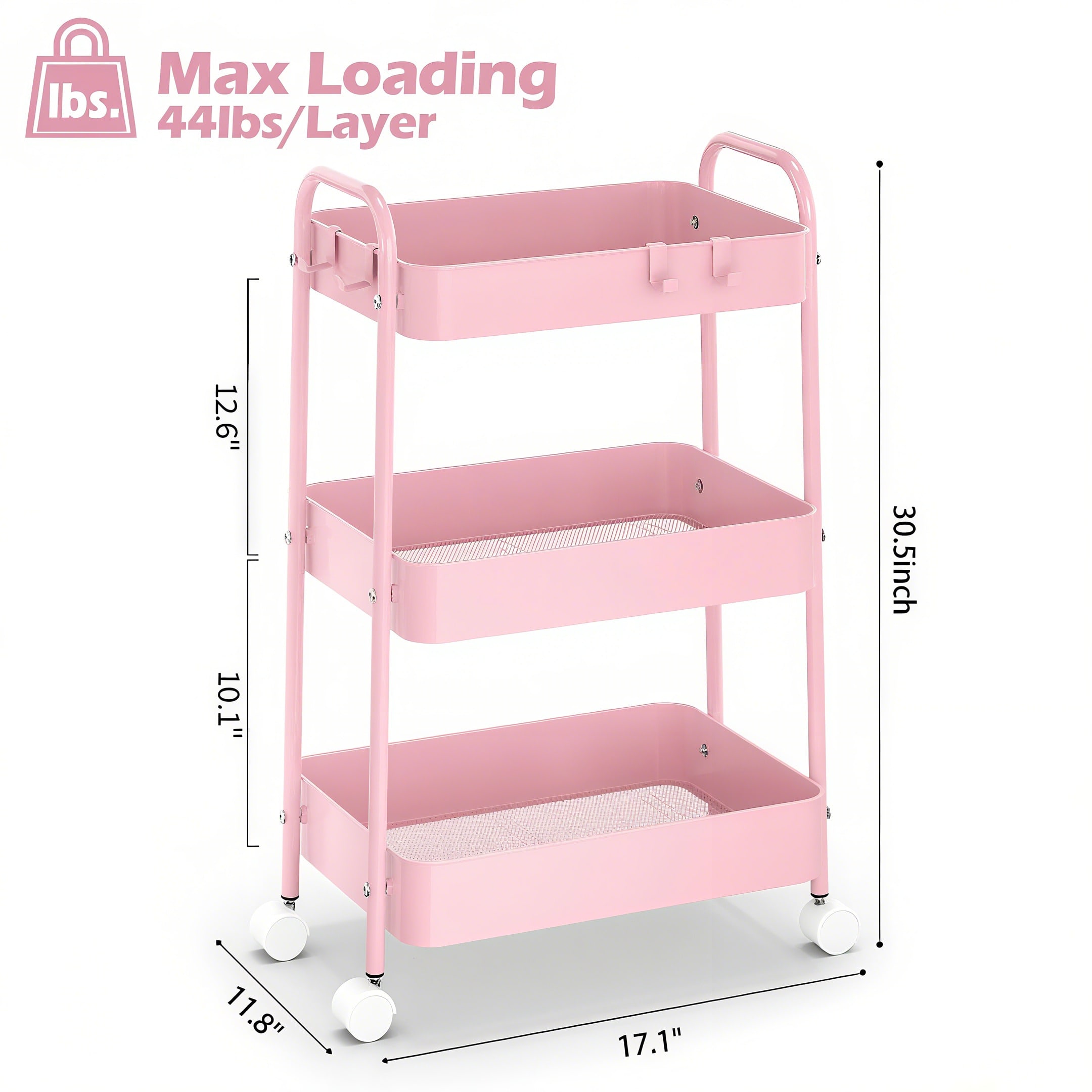 รถเข็นโลหะ 3 ชั้นพร้อมล้อเลื่อ - Baby Nursery Essentials บทวิจารณ์และราคา