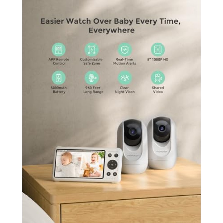 กล้องวงจรปิดอัจฉริยะสำหรับใช้ใ - Baby Monitor Split Screen บทวิจารณ์และราคา