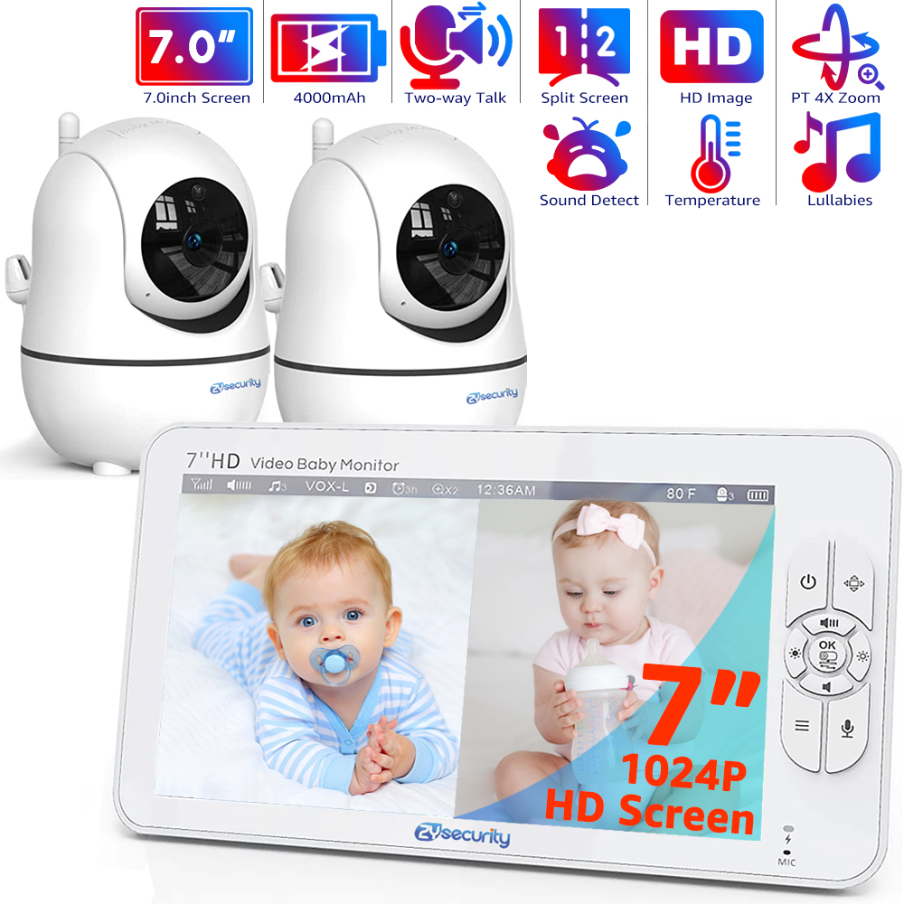 7.0 นิ้ว Video Baby Monitor HD - Baby Monitor Split Screen บทวิจารณ์และราคา