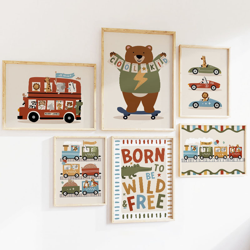 ภาพวาดการ์ตูนสัตว์ตลกๆ สำหรับต - Baby Nursery Posters บทวิจารณ์และราคา