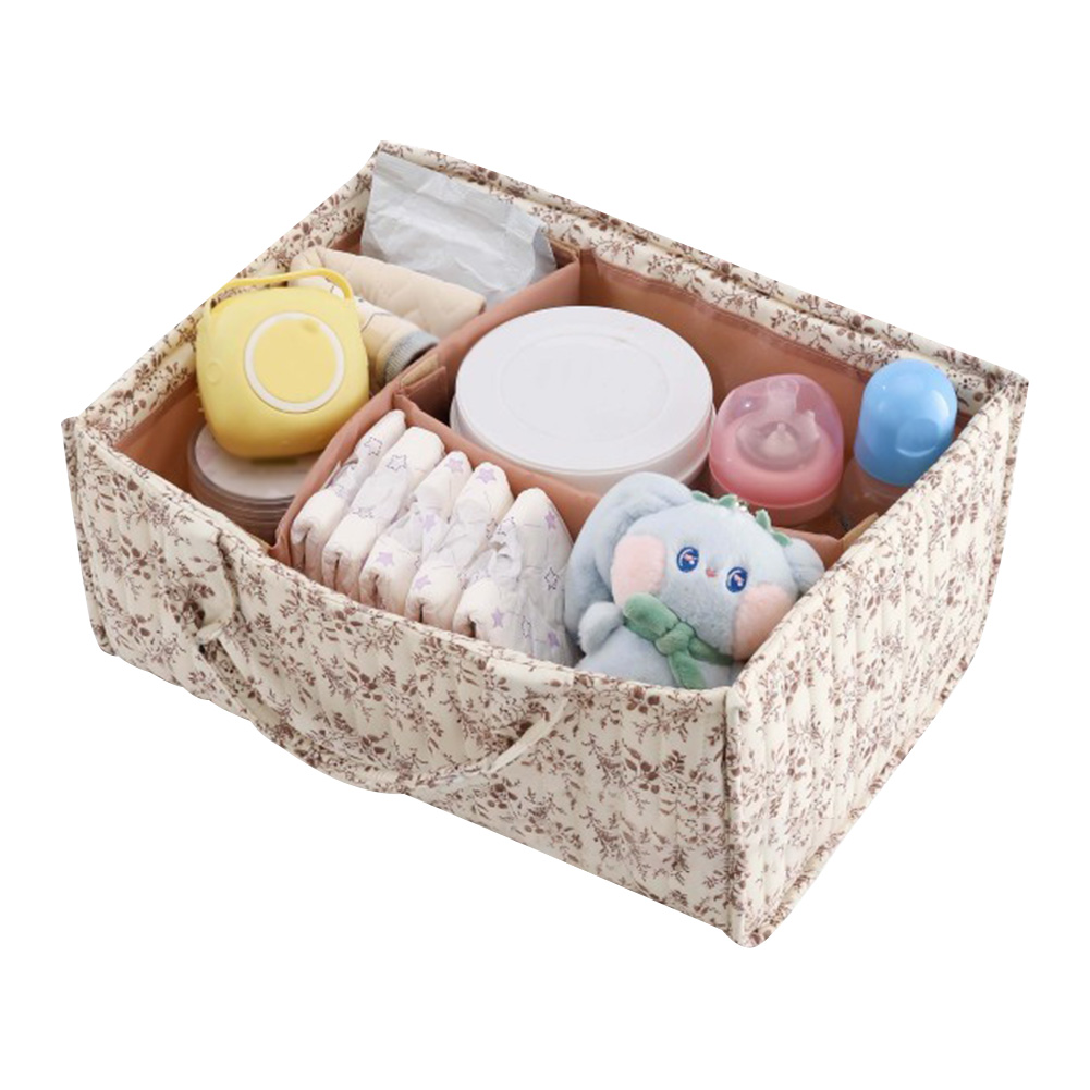 ตะกร้าเก็บของลายดอกไม้พร้อมตัว - Baby Nursery Essentials บทวิจารณ์และราคา
