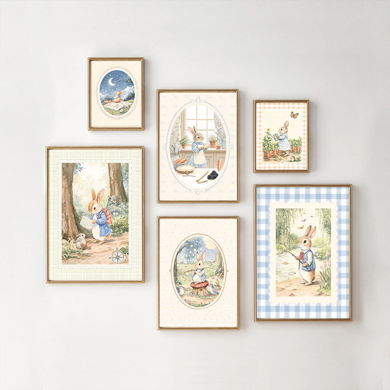 Vintage Bohoลายสก๊อตสีฟ้ากระต่ - Baby Nursery Vintage บทวิจารณ์และราคา