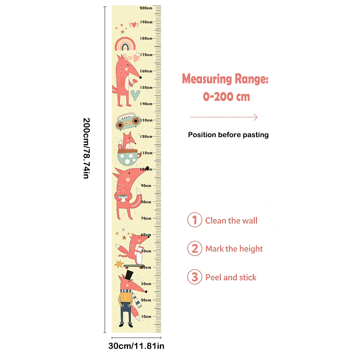 สติ๊กเกอร์ติดผนังวัดส่วนสูงเด็ - Baby Nursery Stickers บทวิจารณ์และราคา