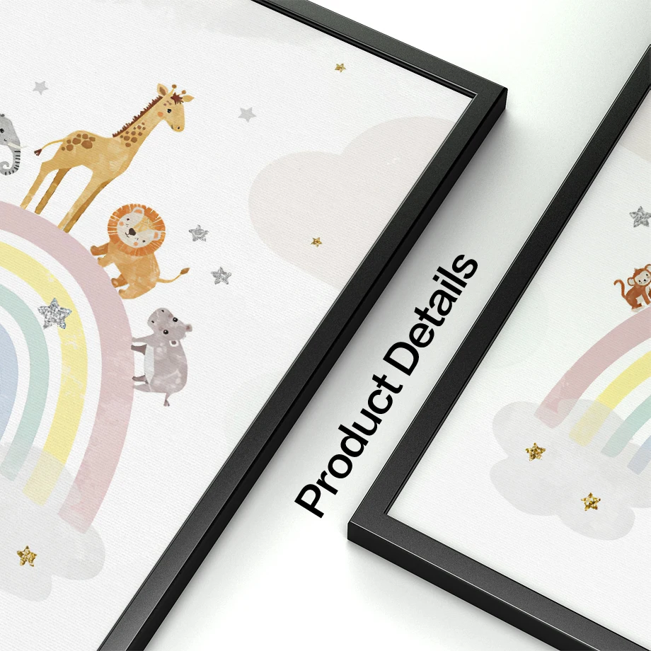ยีราฟ ช้าง บอลลูนลมร้อน ดวงอาท - Baby Nursery Prints บทวิจารณ์และราคา