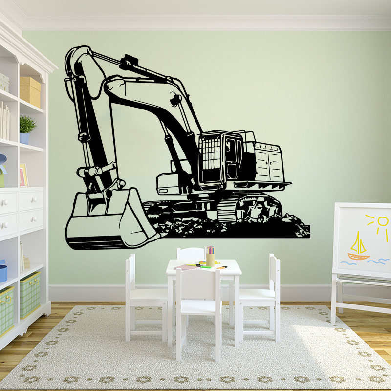 ขนาดใหญ่อุปกรณ์หนักExcavator D - Baby Nursery Stickers บทวิจารณ์และราคา