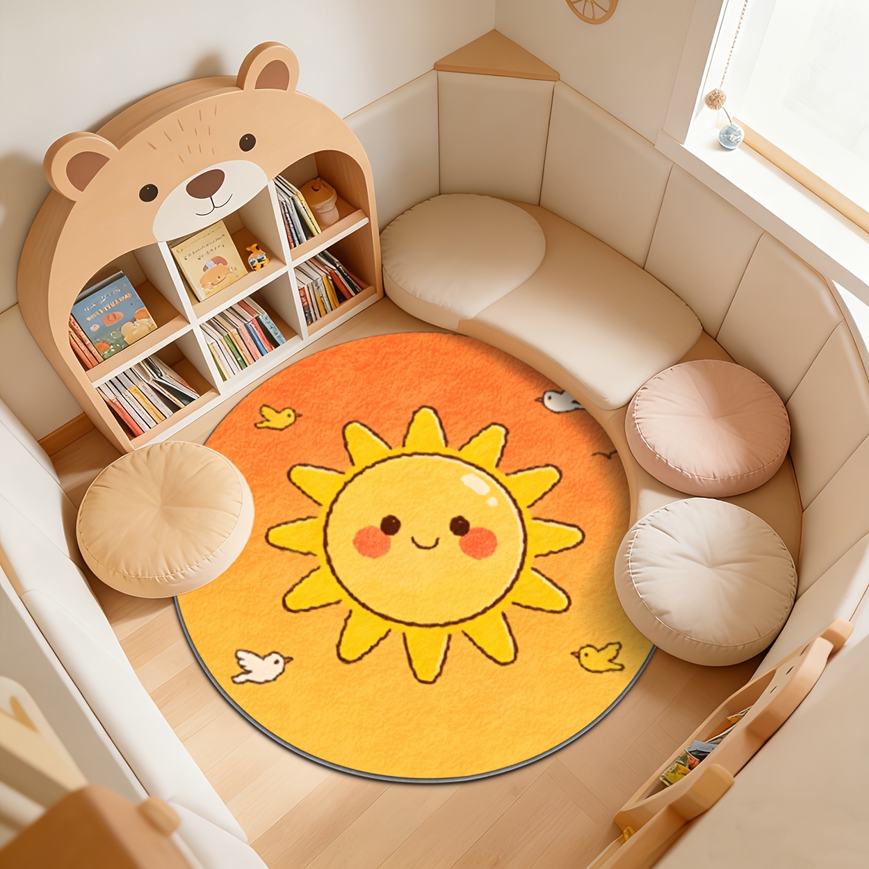 พรมปูพื้นรูปทรงกลมสีเหลืองสำหร - Baby Nursery Carpet บทวิจารณ์และราคา