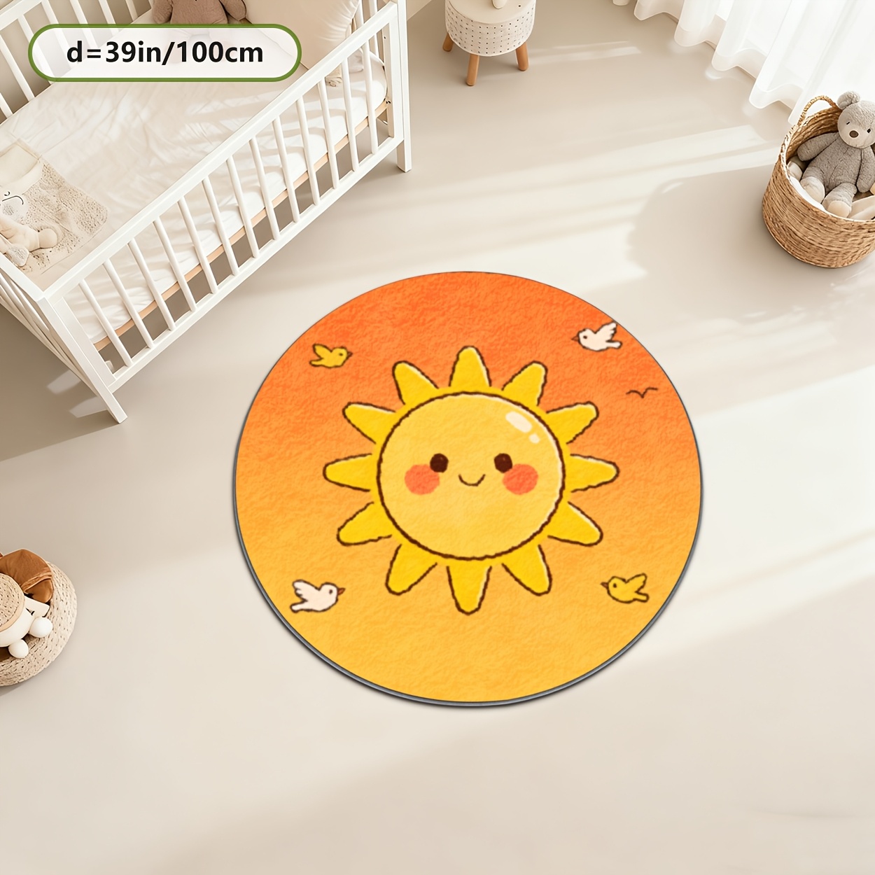 พรมปูพื้นรูปทรงกลมสีเหลืองสำหร - Baby Nursery Carpet บทวิจารณ์และราคา