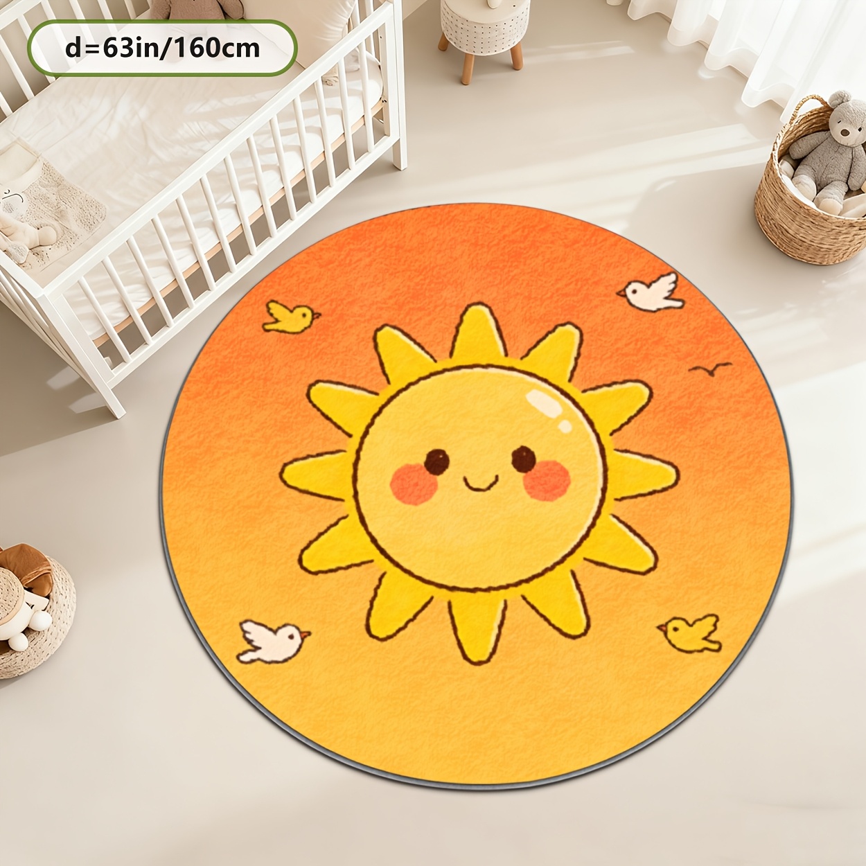 พรมปูพื้นรูปทรงกลมสีเหลืองสำหร - Baby Nursery Carpet บทวิจารณ์และราคา