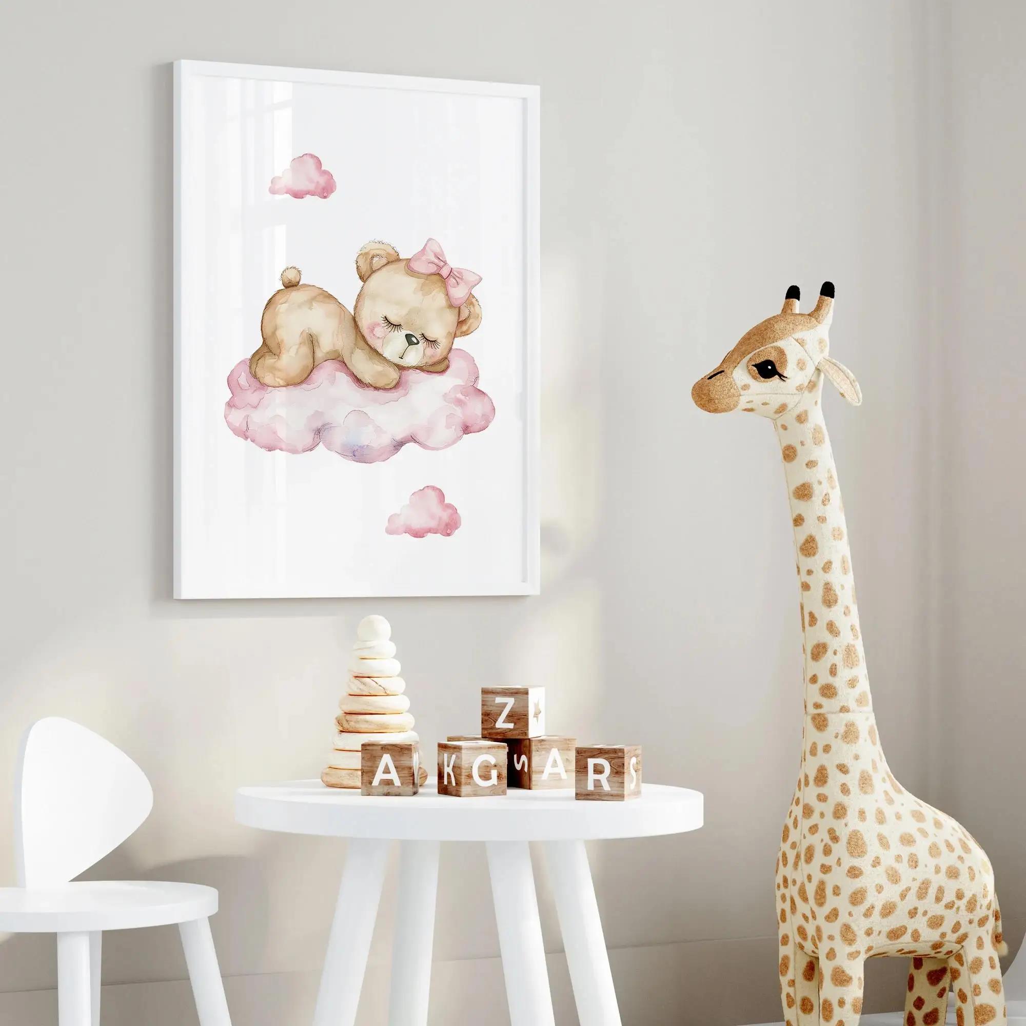 สีชมพู Dream Bear Carousel เต็ - Baby Nursery Prints บทวิจารณ์และราคา