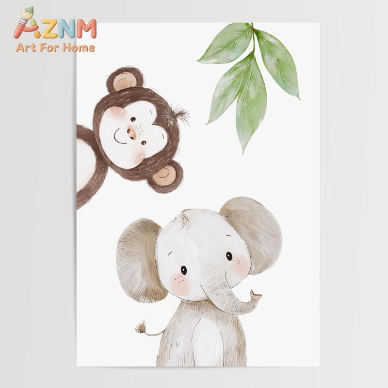 1 ชิ้น/3 ชิ้น ภาพพิมพ์สัตว์ซาฟ - Baby Nursery Jungle Theme บทวิจารณ์และราคา