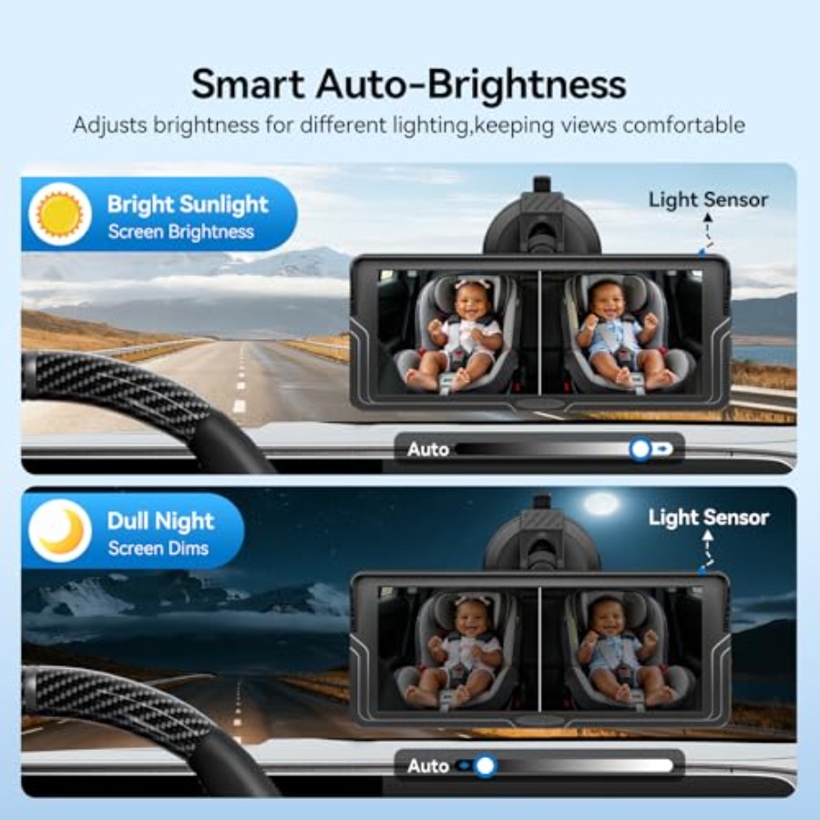 กล้องติดรถยนต์สำหรับเด็ก 2 คน: - Baby Monitor Split Screen บทวิจารณ์และราคา