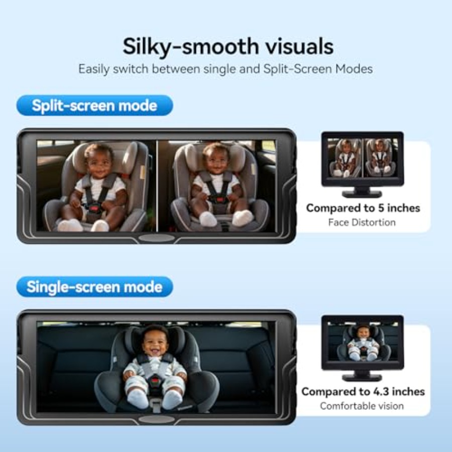 กล้องติดรถยนต์สำหรับเด็ก 2 คน: - Baby Monitor Split Screen บทวิจารณ์และราคา