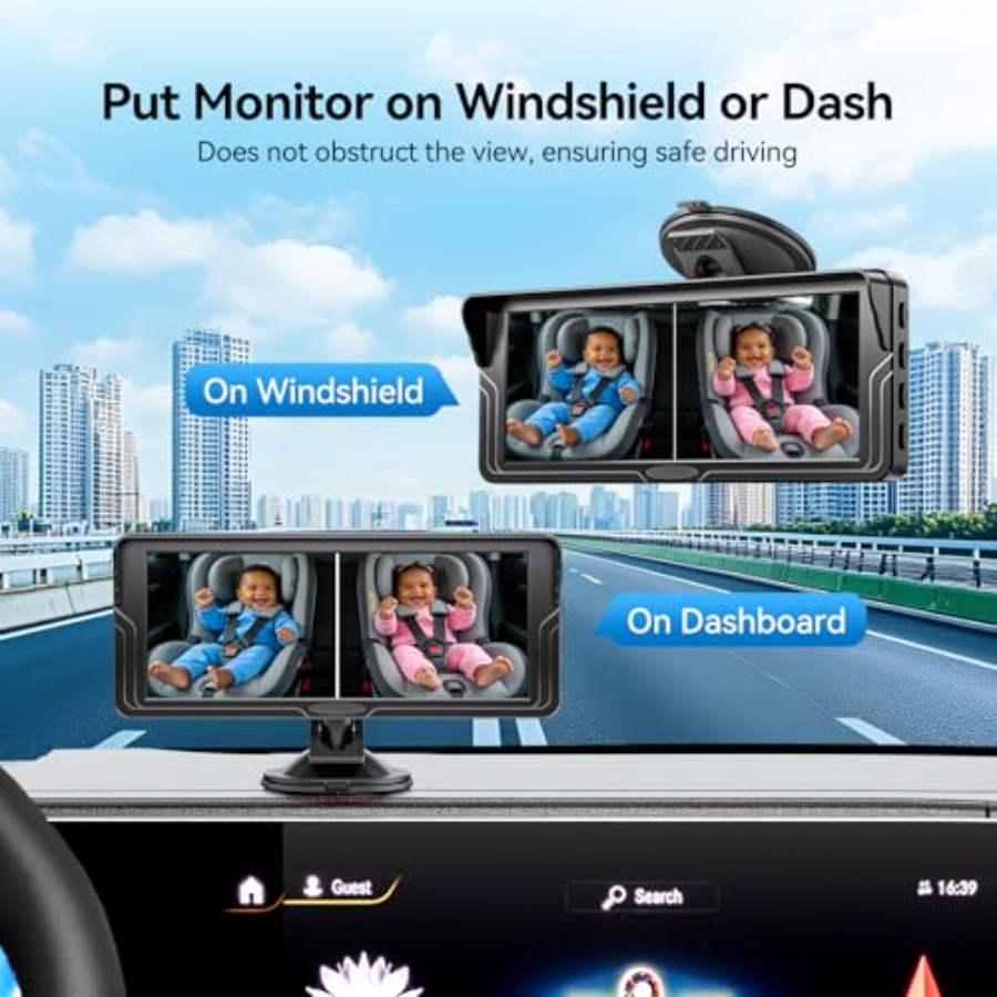 กล้องติดรถยนต์สำหรับเด็ก 2 คน: - Baby Monitor Split Screen บทวิจารณ์และราคา