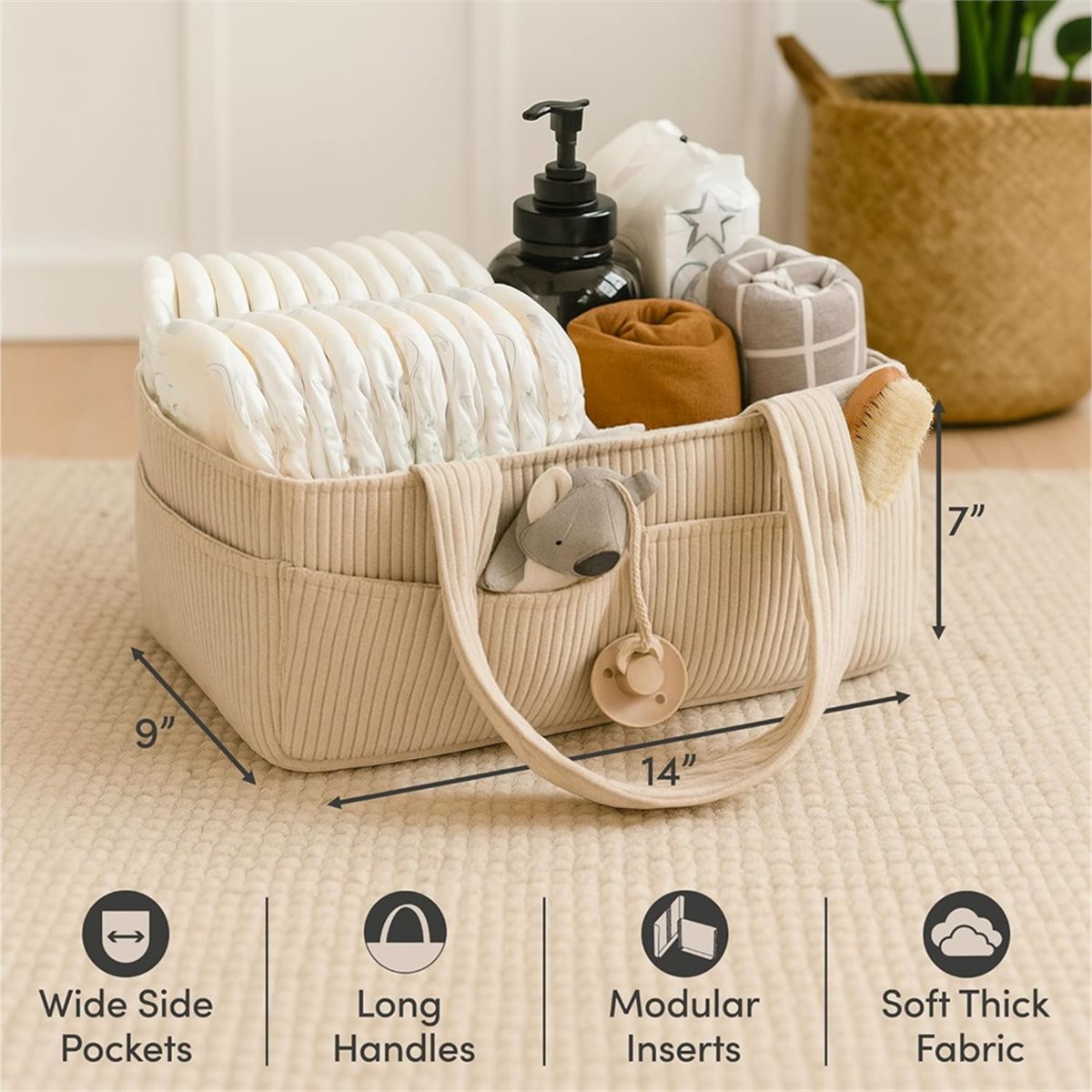 ตะกร้าใส่ผ้าอ้อมเด็ก Nices สำห - Baby Nursery Essentials บทวิจารณ์และราคา