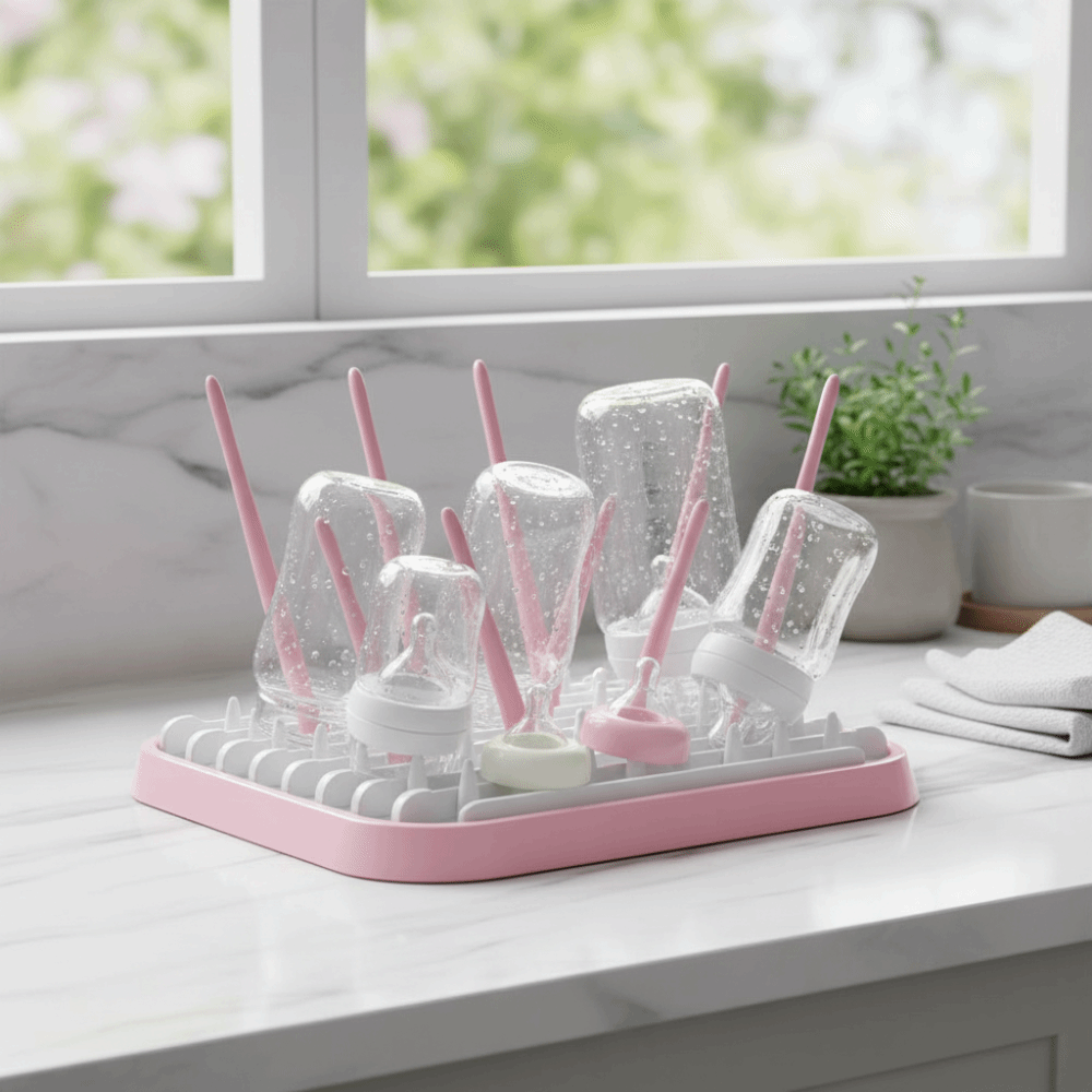 ที่คว่ำขวดนมแบบพับได้ แข็งแรง  - Baby Nursery Essentials บทวิจารณ์และราคา