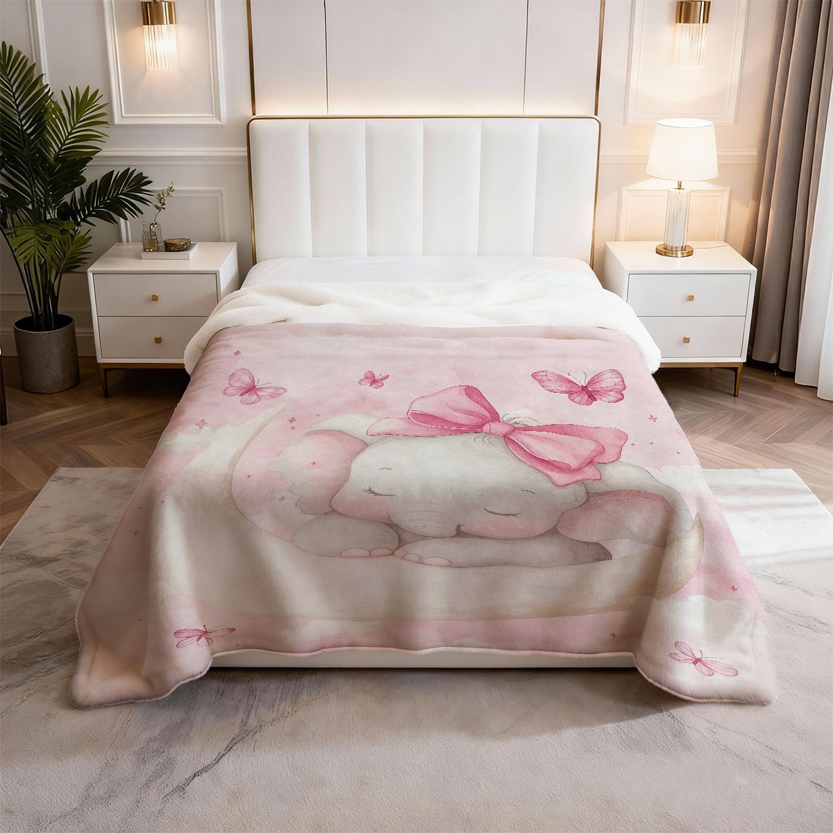 ผ้าห่มลายช้างน้อยนุ่มสบาย สีชม - Baby Nursery Keepsake บทวิจารณ์และราคา