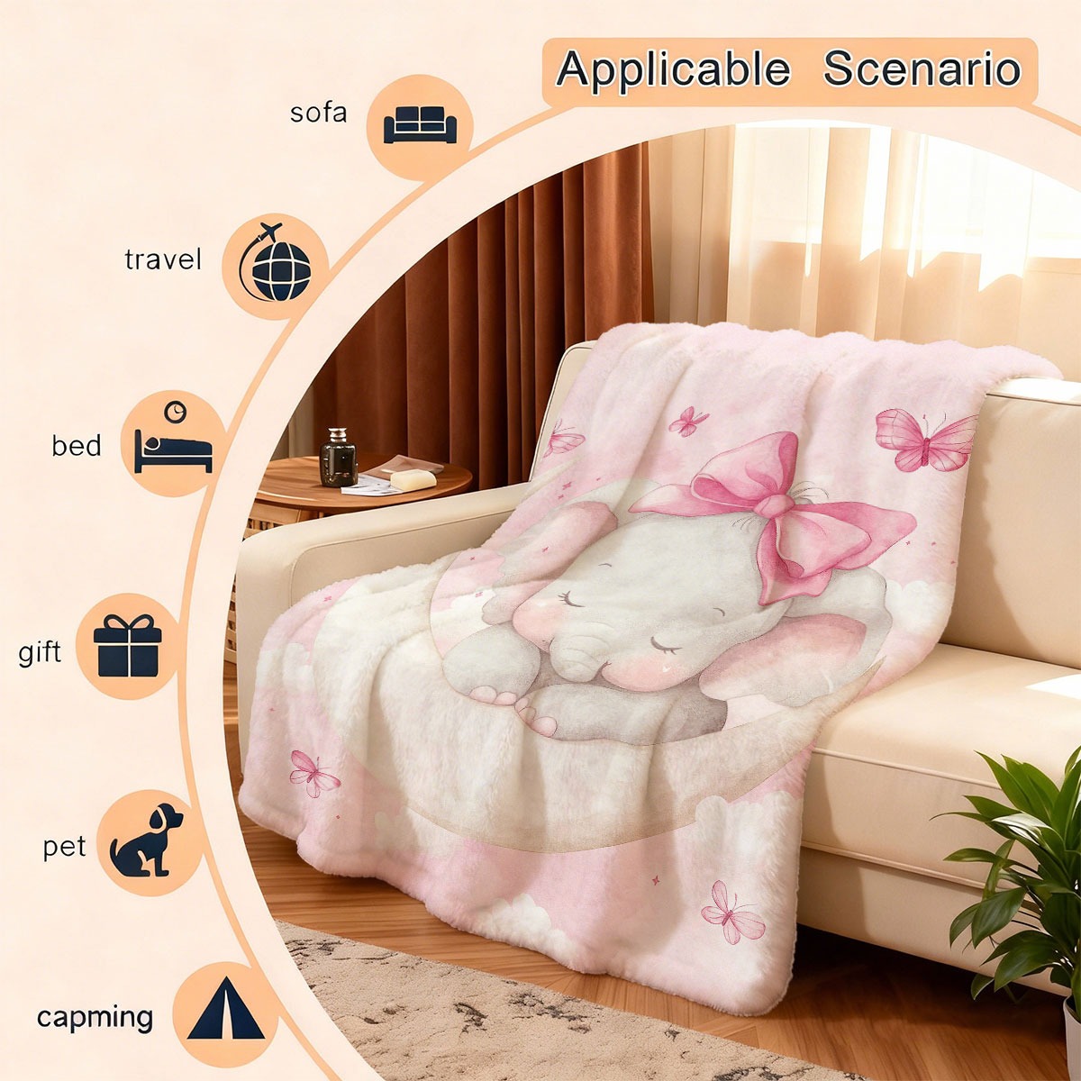 ผ้าห่มลายช้างน้อยนุ่มสบาย สีชม - Baby Nursery Keepsake บทวิจารณ์และราคา
