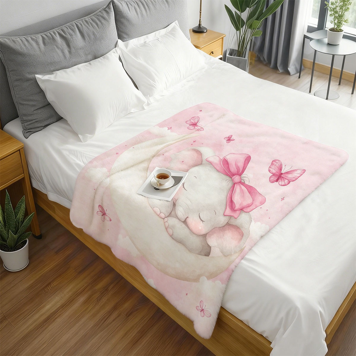 ผ้าห่มลายช้างน้อยนุ่มสบาย สีชม - Baby Nursery Keepsake บทวิจารณ์และราคา