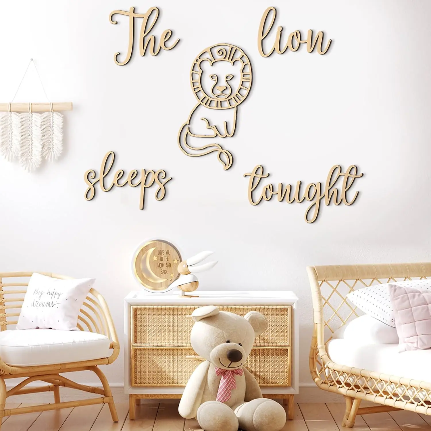 ของตกแต่งผนังไม้ลายสิงโตนอนหลั - Baby Nursery Jungle Theme บทวิจารณ์และราคา