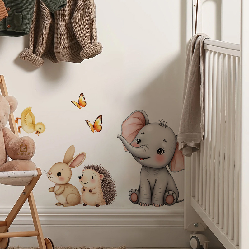 การ์ตูนสัตว์สติ๊กเกอร์ติดผนัง- - Baby Nursery Stickers บทวิจารณ์และราคา