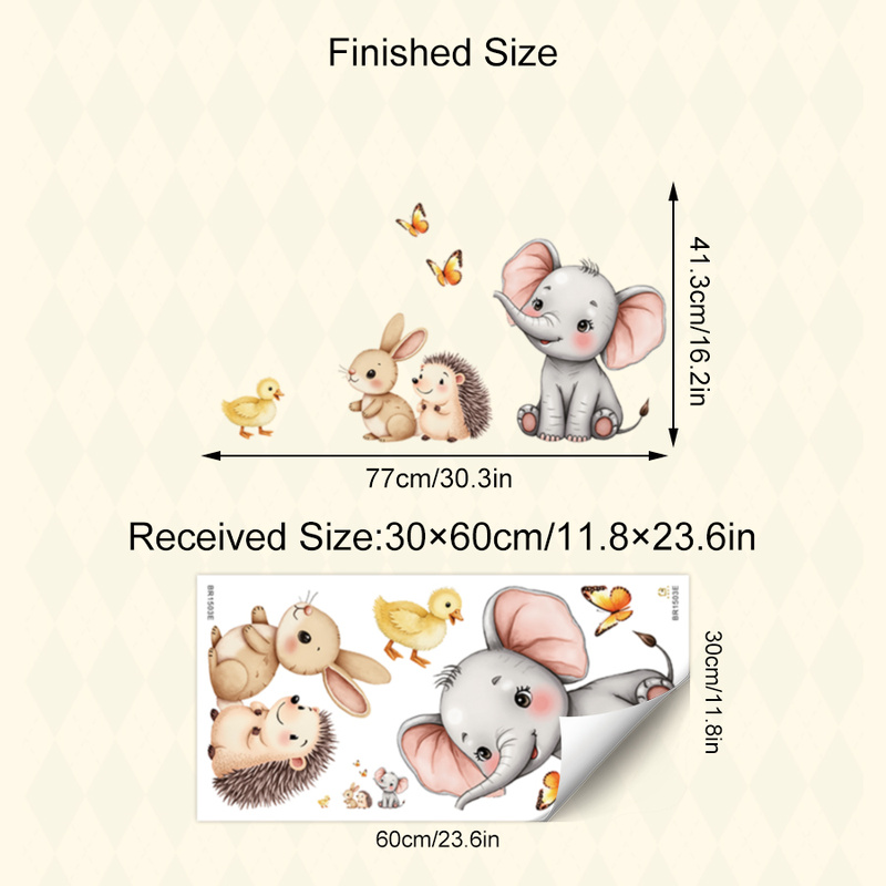 การ์ตูนสัตว์สติ๊กเกอร์ติดผนัง- - Baby Nursery Stickers บทวิจารณ์และราคา