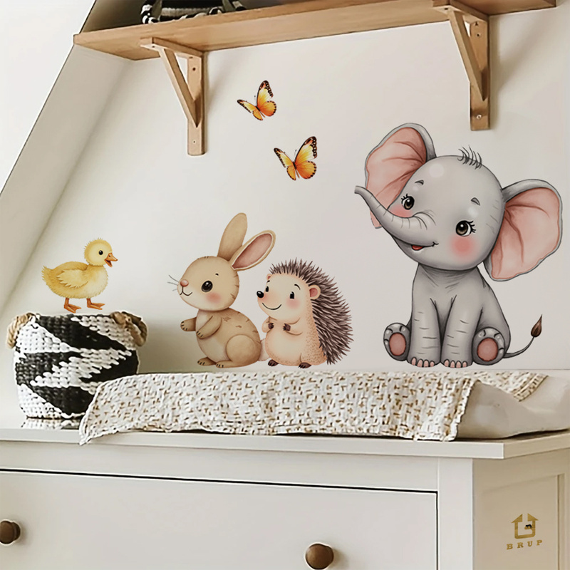 การ์ตูนสัตว์สติ๊กเกอร์ติดผนัง- - Baby Nursery Stickers บทวิจารณ์และราคา