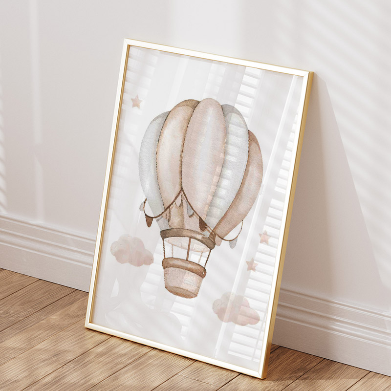 ช้างน่ารักร้อนบอลลูน Moon Rain - Baby Nursery Prints บทวิจารณ์และราคา