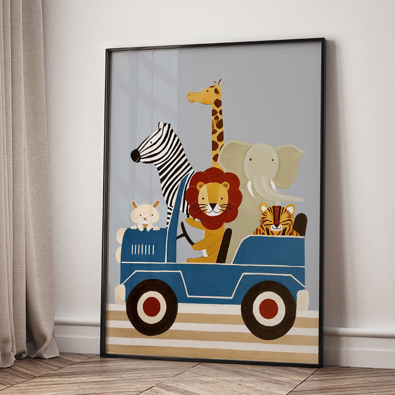 ภาพวาดการ์ตูนสัตว์ตลกๆ สำหรับต - Baby Nursery Prints บทวิจารณ์และราคา
