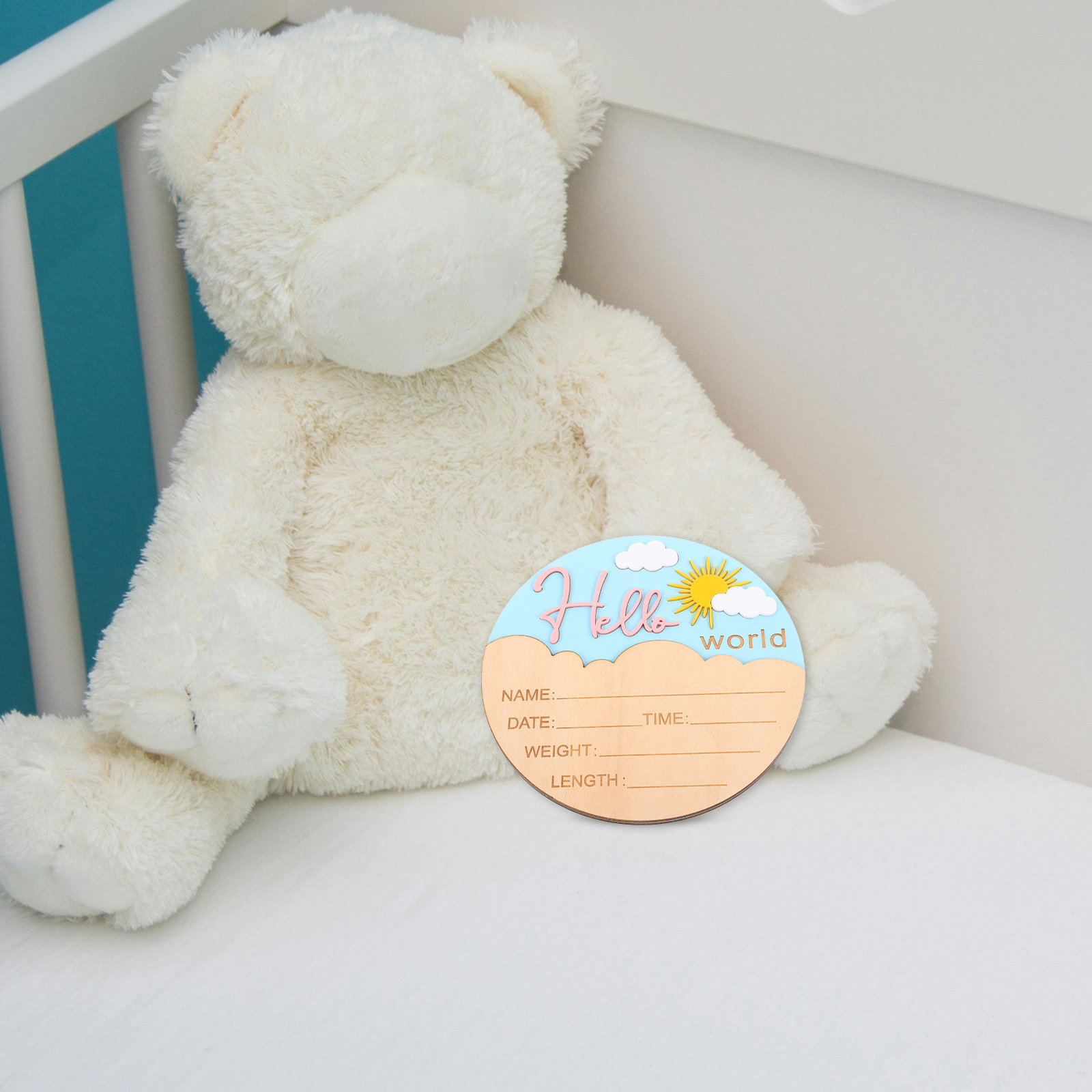 ป้ายไม้ทรงกลมสำหรับต้อนรับทารก - Baby Nursery Keepsake บทวิจารณ์และราคา