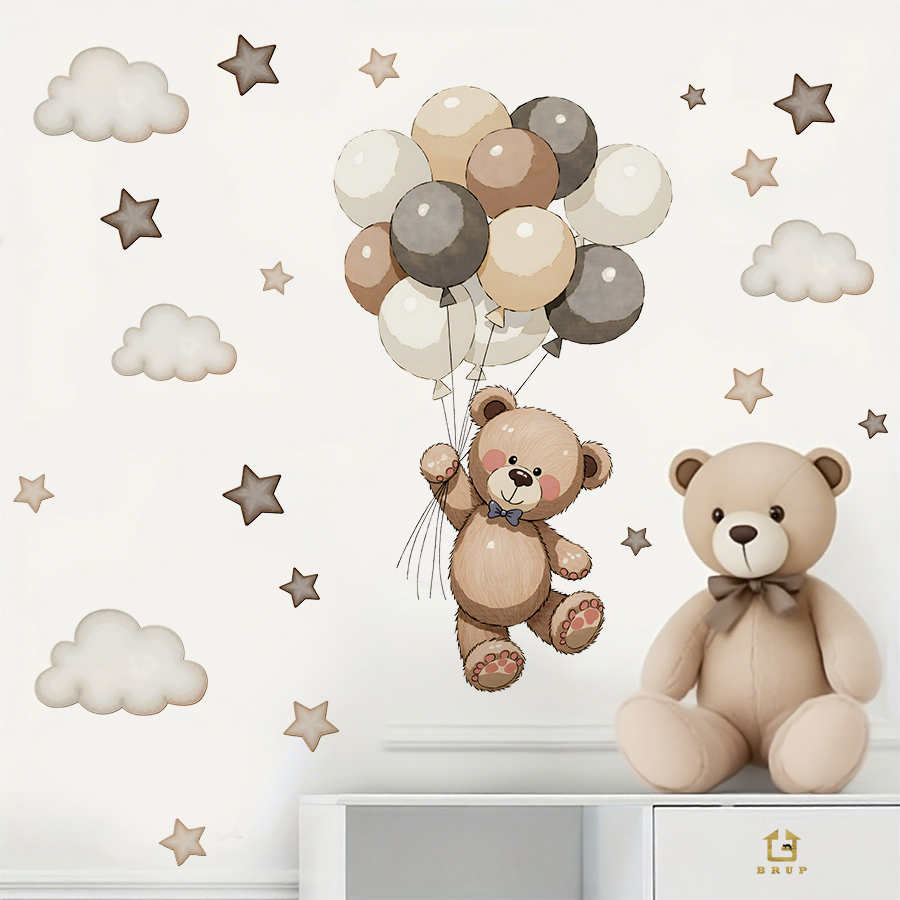 สติ๊กเกอร์ติดผนังรูปหมีเท็ดดี้ - Baby Nursery Stickers บทวิจารณ์และราคา
