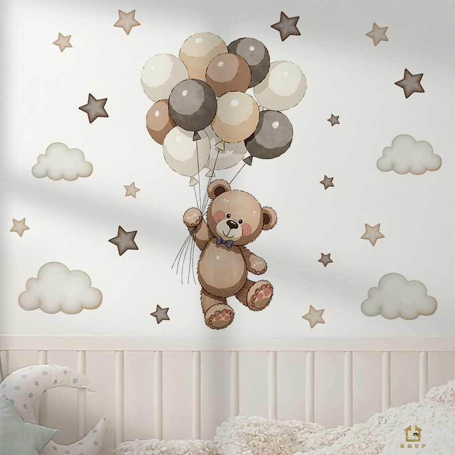 สติ๊กเกอร์ติดผนังรูปหมีเท็ดดี้ - Baby Nursery Stickers บทวิจารณ์และราคา