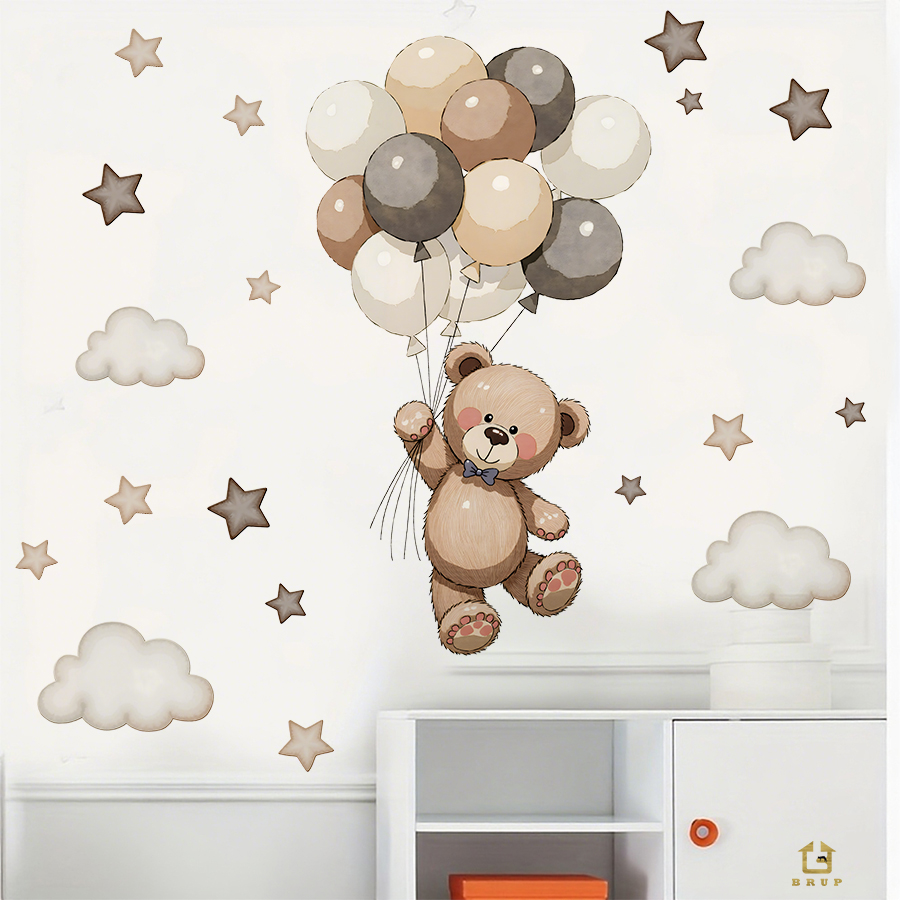 สติ๊กเกอร์ติดผนังรูปหมีเท็ดดี้ - Baby Nursery Stickers บทวิจารณ์และราคา