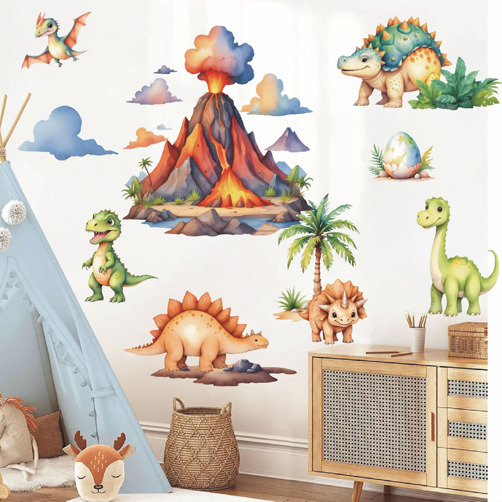 การ์ตูนไดโนเสาร์ป่าสติ๊กเกอร์ต - Baby Nursery Jungle Theme บทวิจารณ์และราคา