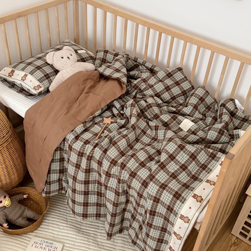 ผ้านวมผ้าลินินตารางระบายอากาศส - Baby Nursery Bedding บทวิจารณ์และราคา