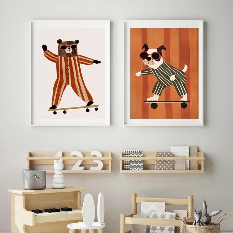 โปสเตอร์สัตว์ตลกๆ 1 ชิ้น ไม่มี - Baby Nursery Prints บทวิจารณ์และราคา