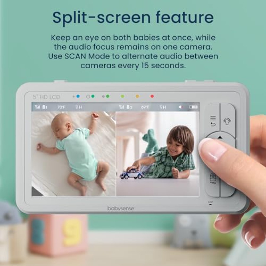 จอภาพสำหรับเด็กสำหรับใช้ในสถาน - Baby Monitor Split Screen บทวิจารณ์และราคา