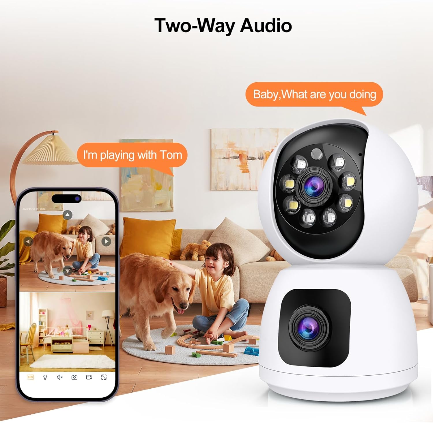 กล้องไอพี ไวไฟ 8MP เลนส์คู่ กล - Baby Monitor Split Screen บทวิจารณ์และราคา